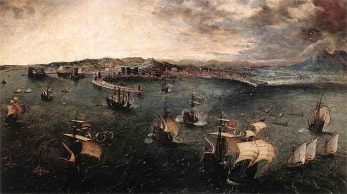  Pieter Brueghel il Vecchio, "Battaglia nel Golfo di Napoli"