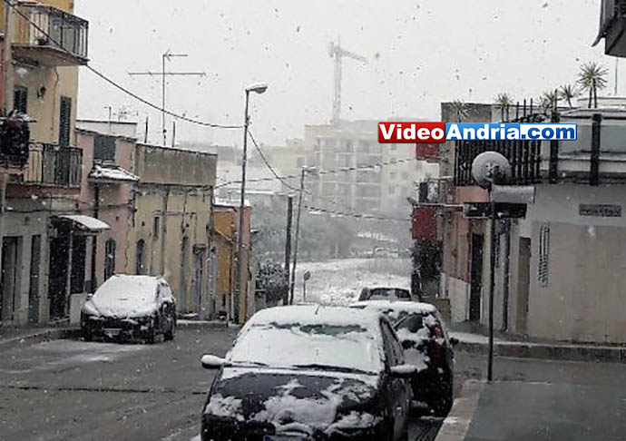 neve nevicata quartiere san valentino Andria