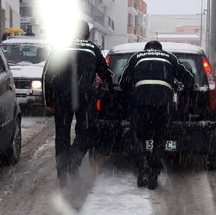 polizia locale municipale andria neve