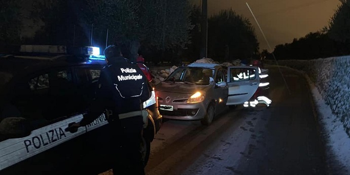 polizia municipale freddo Andria neve