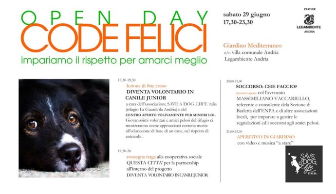 Aiutiamo I Cani In Difficolta Oggi Ad Andria Incontro Informativo Presso Il Giardino Mediterraneo