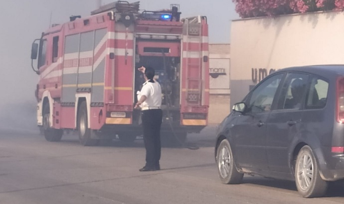 incendio via trani Andria vigili del fuoco polizia locale