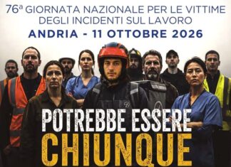 76ª Giornata Nazionale per le Vittime degli Incidenti sul Lavoro, cerimonia ad Andria domenica 11 ottobre